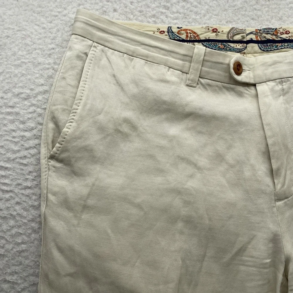 Tommy Bahama Pants Mens 38x32 Ivory White Linen Blend Relaxed Golf Resort Beach